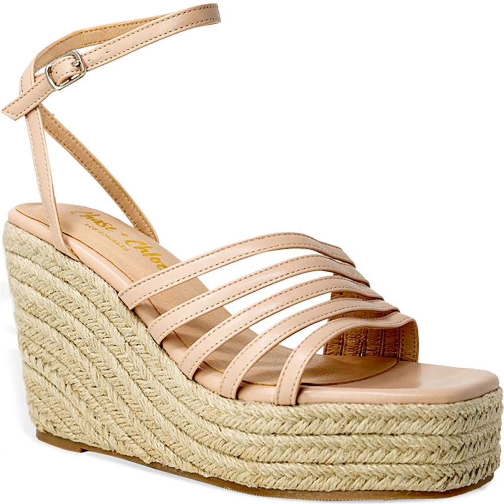 Chase and Chloe Cordelia Platform Wedge Espadrille Sandals brand new